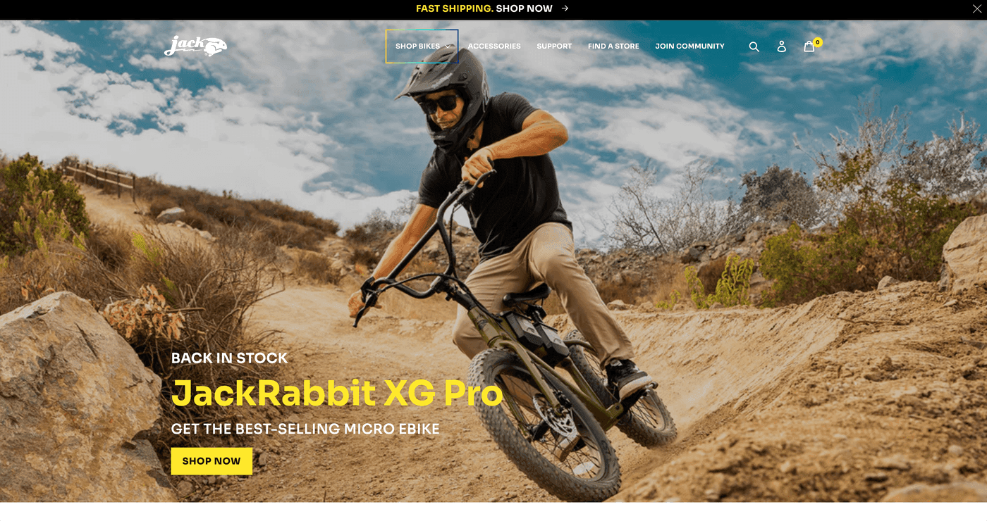 JackRabbit Bikes storefront preview